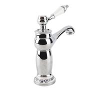 Luxury Vintage Ceramic Basin Mixer Tap, Single Handle Cold Hot Water Faucet, Bronze Finish for Bathroom Sink, Washroom Cloakroom