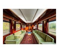 Luxury Vintage Train Interior Backdrop 1950 Old Train Carriage Sofa Carpet Photography Background City Train Theme Party Backdrop Decorations Kids Adults Artistic Portrait Studio Props 7x5ft