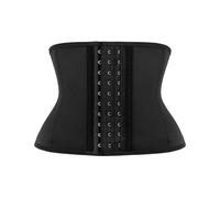 LUXURY-VITA Short Torso Waist Trainer for Women Lower Belly Fat, Workout Fajas Colombianas Waist Cincher Corset, Black（8 Inch 9 Steel Bones-hook & Eye）, XXX-S