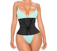 LUXURY-VITA Short Torso Waist Trainer for Women Lower Belly Fat, Workout Fajas Colombianas Waist Cincher Corset, 9 Inch 13 Steel Bones-hook & Zipper, XL