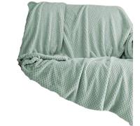 Luxury Waffle Whisper Soft Blanket Honeycomb Warm Throw Over Sofa Fleece Throw Blanket (Duck-egg, King)