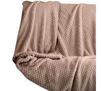 Luxury Waffle Whisper Soft Blanket Honeycomb Warm Throw Over Sofa Fleece Throw Blanket (Mink, Double)