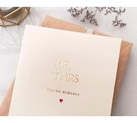 Luxury Walima Mubarak Wedding Gold Foiled Greeting Card in Cream