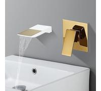 Luxury Wall-Mounted Brass Bathtub Faucet - Concealed Waterfall Design Hot & Cold Single Handle Tap (SLT201-G) for Modern Bathrooms & Spa Retreats