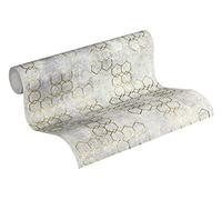 Luxury Wallpaper Urban Grace New Walls A.S. Création Non-Woven Wallpaper 10.05 m x 0.53 m Grey Gold Made in Germany 374244 37424-4