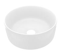 vidaXL Luxury Wash Basin Round Matt White 40x15 cm Ceramic, White