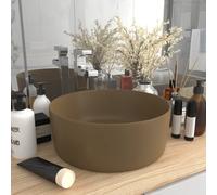 Luxury Wash Basin Round Matt Cream 40x15 cm Ceramic