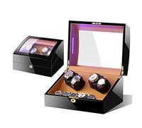 Luxury Watch Winder for Automatic Watches 4+6 Storage Display Case Box with LED Lights Memory Latex Watch Pillow Super Quiet Motor Piano Paint Exterior Fit Lady and Man Watches E