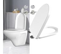Luxury WC Toilet Seat with Soft Closed Lid Easy Clean Anti Bacterial, Standard Size D Shape Toilet Seat Lid Durable Loo Seat