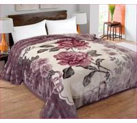 Luxury Weighted Blanket Sofa Throw Super Soft Printed Blanket for Bed and Couch Double PLY King Size Fluffy Blanket 200 x 240 CM (LA Floral)