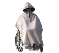 Luxury Wheelchair Poncho Blanket, Wearable Thickening Old Man Shawl Wheelchair Cosy Fleece Blanket Warm Lap Blankets (B)