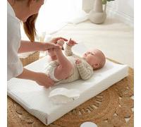 Luxury White Fabric Anti-Roll Changing Mat