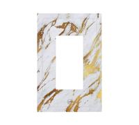 Luxury White Grey Golden Marble Texture 1 Gang Rocker/decorator Outlet Light Switch Wall Plate Cover Faceplate Decorative Switchplate Decorator Outlet Cover