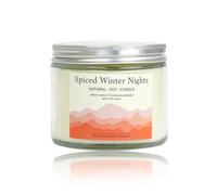 Luxury White Soy Wax Candle with Cinnamon & Clove, Aromatherapy Blend for a Warm and Cozy Atmosphere, Hand Poured Scented Candle, Natural Wax, Long Burning, Spiced Scent, in Gift Box