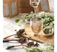 Luxury White Tea Gift Set - Silver Needle, Bai Mu Dan, Jasmine Dragon Pearls & Shou Mei | Loose Leaf Tea Sampler with Glass Infuser & Educational Booklet | Luxury Gift for Tea Lovers