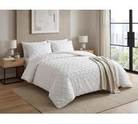 Luxury White Tufted Duvet Cover Set Single 3Pcs Soft Bedding & Pillowcases | Hidden Zip Closure Diamond Tufted Quilt Cover Secure Fit Easy Care Wrinkle Resistant Soft Comfortable Bedding Set
