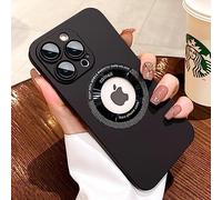 Luxury Wireless Charge Phone Case For iPhone 14 13 12 11 Pro Max Plus Magnetic Bumper Matte Hard PC Shockproof Cover,Black,For iphone 12Pro Max