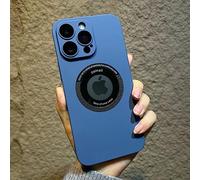 Luxury Wireless Charge Phone Case For iPhone 14 13 12 11 Pro Max Plus Magnetic Bumper Matte Hard PC Shockproof Cover,Blue,For iPhone 12