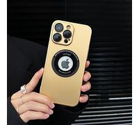 Luxury Wireless Charge Phone Case For iPhone 14 13 12 11 Pro Max Plus Magnetic Bumper Matte Hard PC Shockproof Cover,Gold,For iPhone 14