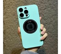 Luxury Wireless Charge Phone Case For iPhone 14 13 12 11 Pro Max Plus Magnetic Bumper Matte Hard PC Shockproof Cover,Light Green,For iphone 13Pro Max