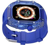 Luxury Women Crtstal Transparent Watch Case Rubber Bands，For Ultra 8/7/6/5/4/SE 49mm 45mm 44mm，Hard PC Bezels RM Style Watch Sport Wrist Band Accessories