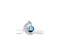 Luxury Women Necklace Fashion Jack and Sally Pendant Crystal Crescent Moonlight Necklace,Necklace