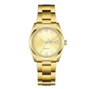 Luxury Women’s Waterproof Quartz Watch - Luminous Stainless Steel Dress Watch with Calendar Feature (Gold Gold)