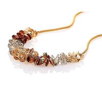 Luxury Womens Garland Necklace, Jet & Clear Swiss Crystal Elements & Silver Rhodium Plated Chain. Elegant Contour Costume Jewellery, Great Gift Idea Under £15 for Christmas, Janeo Jewels