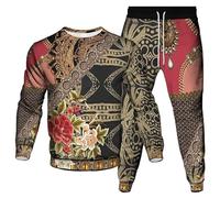 Luxury Women's Men's Tracksuit Set Golden Chain 3D Printed Pullover Sweatshirt and Joggers 2 Piece Outfit Set