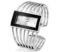 Luxury Womens Watches Analog Quartz Wrist Watch Rectangular Cuff Bracelet Watch Business Casual Fashion Wrist Watches for Ladies, Silver white, Quartz Watch