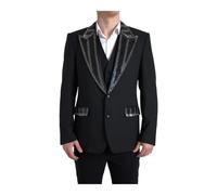 Luxury Wool Two-Piece Suit - male - Dolce & Gabbana - Blazers - Black - 2XL - Suits 2XL
