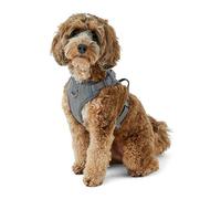 Luxury Woven Herringbone Dog Harness Grey Small - Padded and Breathable - Designed With Comfort in Mind - 4 Points of Adjustability - for a Tailored Fit - Machine Washable