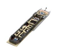 Luxury Yacht Construction Kit, 120 cm Modular Large Luxury Yacht Model, MOC Clamping Blocks, Superyacht Model with Detailed Multideck Interior, Cruise Large Ship Gift for Collectors, 1571 Pieces