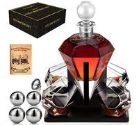 LuxuryBar Diamond Whiskey Decanter Sets for Men with ChillBall &Tray,Whiskey Decanter Set Liquor Dispenser Bourbon Decanter Whiskey Set Gifts for Men