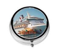 LuxuryCruiseLiner Cute Pill Organizer - AM PM Pill Box, Small & Large Travel Pill Case, Unique Custom Design, Iron Plating, Perfect for Purse and On-The-Go