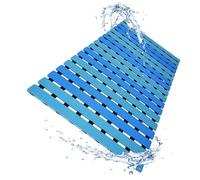 LuxurYou Non Slip Bathtub Mat | Double-Layered Shower Floor Mat with Suction Cups | EZ-Dry Construction | Non-Toxic, BPA, Latex, Phthalate, PVC Free (Wave)