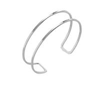 LuxurySP 2Pcs Upper Arm Bracelet Cuff Bangle Minimalist Gold Metal Coil Arm Cuff Bracelets for Women Irregular Wave Chunky Cuff Bangle Armband Statement Party Jewelry (silver-3)