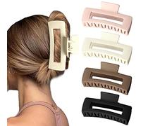 LuxurySP 5 Inch Extra Large Claw Clips for Thick Hair, Strong Hold XL Jumbo Claw Clips 4PCS Big Hair Claw Clips for Thick Long Curly Hair Oversized Giant Matte Hair Clips for Women (01-Neutral)