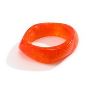 LuxurySP Chunky Irregular Square Bangle Geometric Transparent Acrylic Bangle Resin Plastic Candy Bangle Bracelet for Women Teen Girl (Orange)