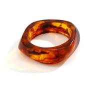 LuxurySP Chunky Transparent Acrylic Bangle Irregular Large Square Bangle Geometric Polygon Transparent Bangle Resin Plastic Candy Bangle Bracelet for Women Teen Girl (Brown)