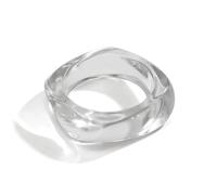 LuxurySP Chunky Transparent Acrylic Bangle Irregular Large Square Bangle Geometric Polygon Transparent Bangle Resin Plastic Candy Bangle Bracelet for Women Teen Girl (Transparent)