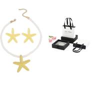 LuxurySP Starfish Necklace Earrings Set Women Large Animal Starfish Collar Necklace Ocean Animal Large Starfish Earrings Women Girls Clothing Accessories Y2K Jewelry (Gold)