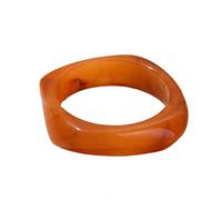 LuxurySP Women's multi-color square acrylic resin bracelet simple resin thick and thin wide bracelet irregular geometric plastic wristband cuff bracelet suitable for girls gift jewelry (E)