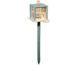 Luxus-Insektenhotels 22639e Cube-Shaped Bee Hotel Friendly Owl Design with Stands, Insect Hotel Bar and Recipe Book with Photo/Video App Function [German Language]