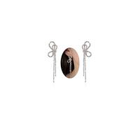 Luxval Rhinestone Earrings Dangling for Women Sparkly Silver Dangle Earrings Girls Long Chandelier Earrings Tassel Lightweight Ear Studs Cubic Zirconia Crystal Statement, Silver plated over brass,