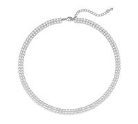 Luxval Tennis Necklace 14K Gold Plated Rhinestone Butterfly Choker Necklaces for women Dainty Zirconia Cut Faux Diamond chain 3mm, Cubic Zirconia