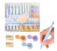 Luxvara 4 PCS Mechanical Pencil,Pastel Mechanical Pencil Set,Cute Drafting Pencils with 20 PCS 2 mm Pencil Leads, 4PCS Erasers and 4 PCS Sharpener,For Writing, Drafting Drawing Sketching