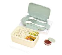 Luxvara Bento Lunch Box 1200ml,Leak-Proof Lunchbox for Kids and Adults,Lunch Container with 3 Compartments, Cutlery and Condiment Box, For School, Kindergarten, Office and on the Go