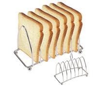Luxvara Toast Rack, Stainless Steel Breads Cooling Rack, Silver Toast Racks with Handle, 6 Bread Slices Slot, Bread Racks Holder, 14x7x11.5cm, Restaurant Accessories, for Kitchen, Dining Room Bakery