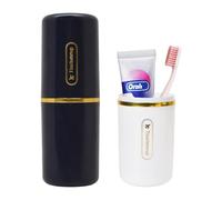 Luxvara Toothbrush Travel Case, Portable Multi-Function Toothbrush Covers, Waterproof Toothbrush Travel Holder Multipack, Ideal for Business Camping Travel Home School Daily Use (Blue+White)